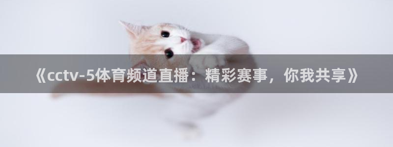 《cctv-5体育频道直播：精彩赛事，你我共享》